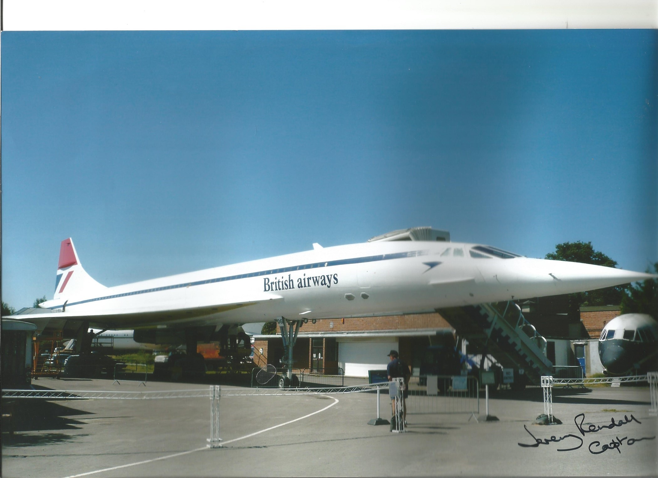 Capt Jeremy Rendall signed 12x8 colour Concorde photo. Good condition. All autographs come with a