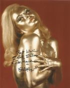 Shirley Eaton as Jill Masterson in James Bond Gold Finger signed 10x8 inch colour photo. Good