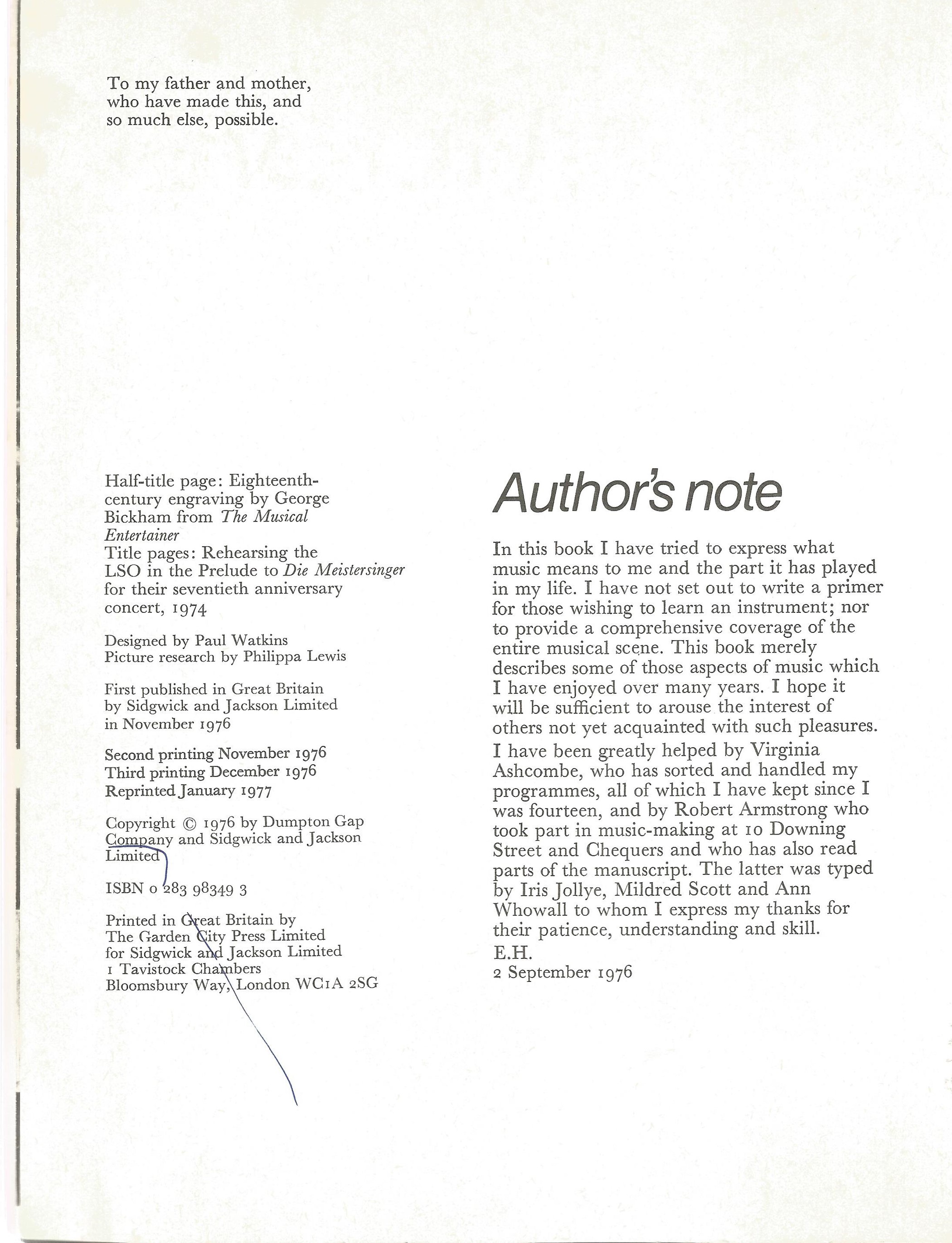 Former Prime Minister Edward Heaths book Music signed paperback copy. Sir Edward Richard George - Image 3 of 3