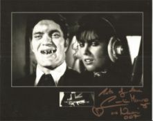 Caroline Munro as Naomi signed 10 x 8 inch b/w James Bond photo with Richard Kiel as Jaws. Good
