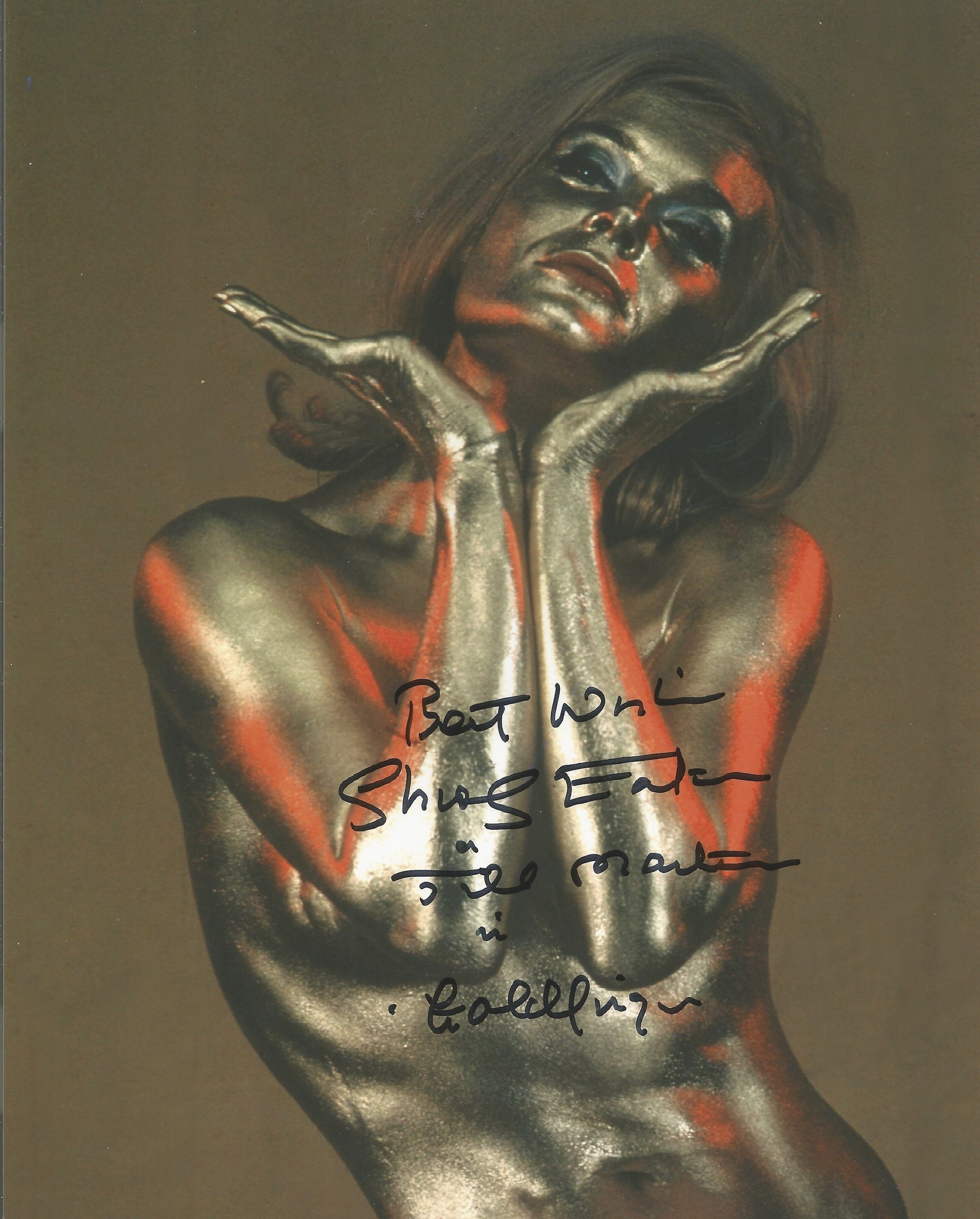 Shirley Eaton as Jill Masterson in James Bond Gold Finger signed 10x8 inch colour photo. Good