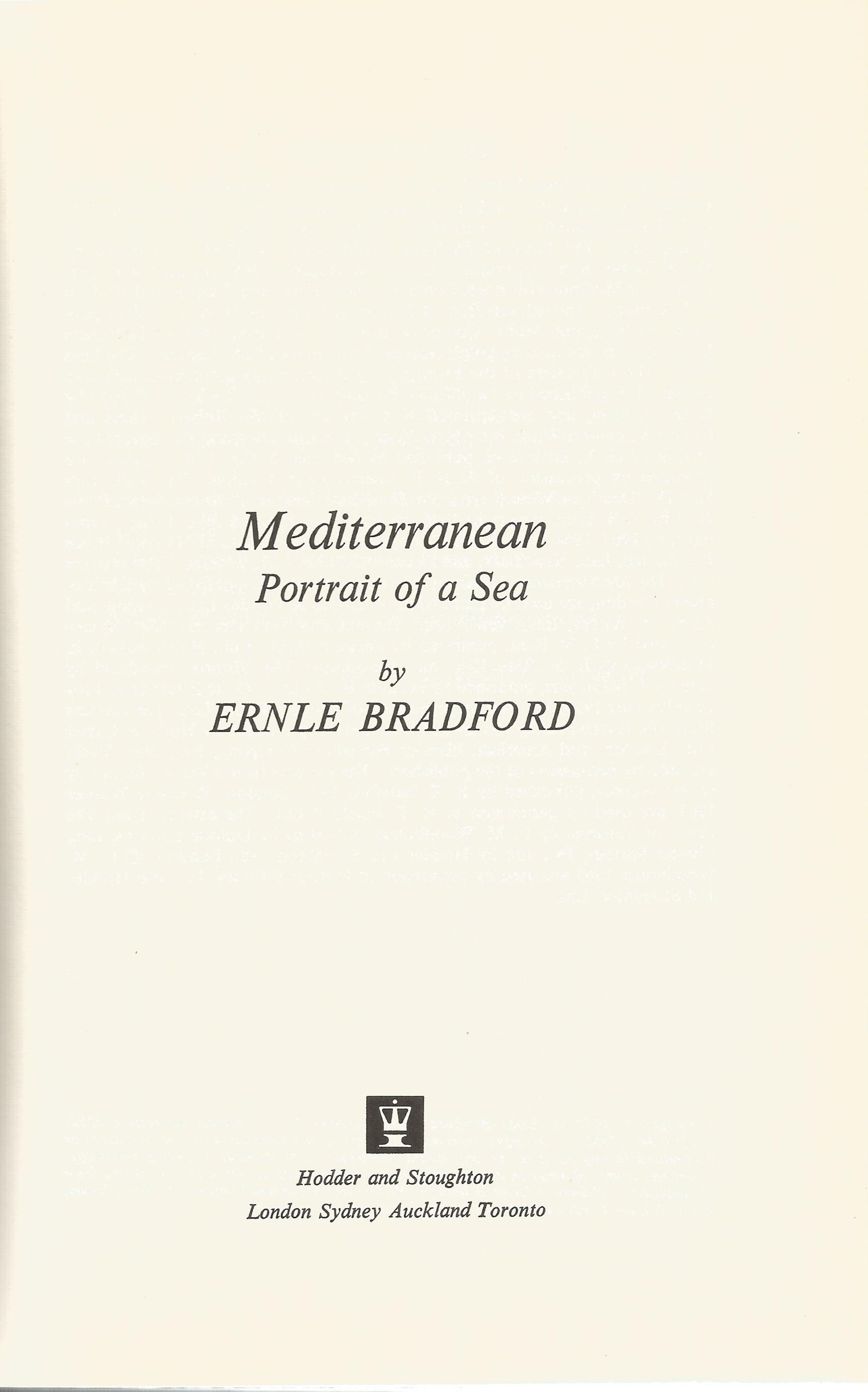 Mediterranean Portrait of a Sea by Ernle Bradford Hardback Book 1972 published by Hodder and - Image 2 of 3