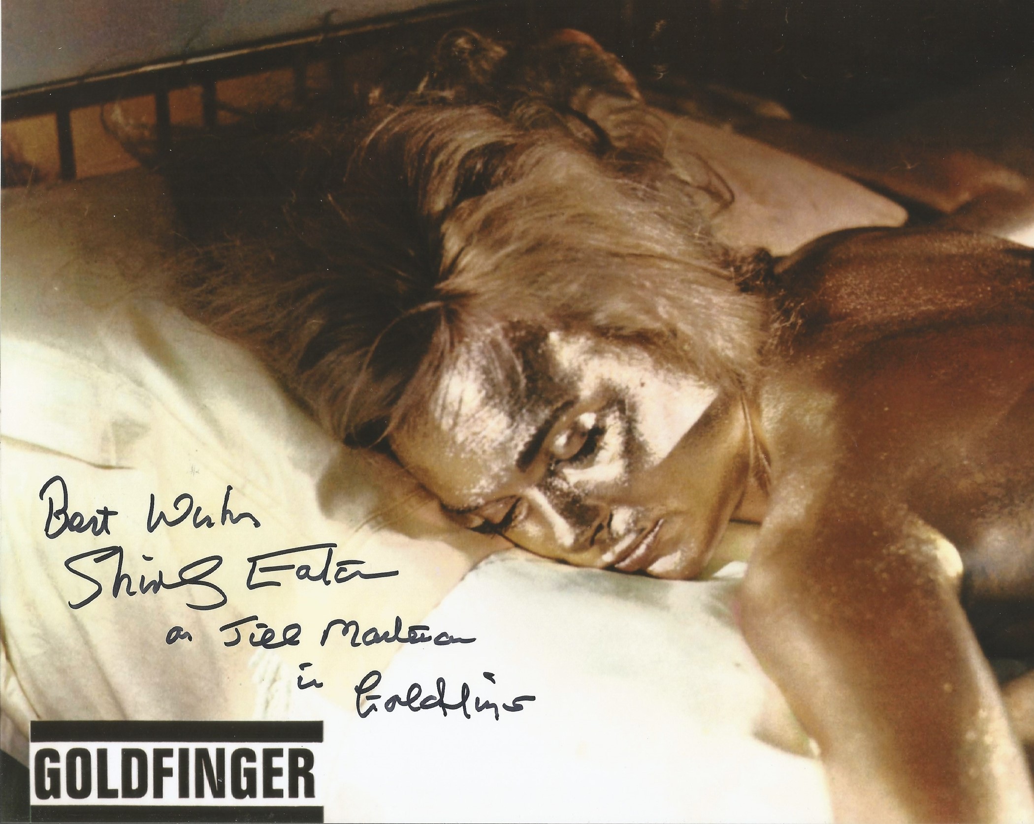 Shirley Eaton as Jill Masterson in James Bond Gold Finger signed 10x8 inch colour photo. Good