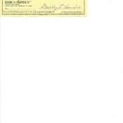 Dorothy Howard signed 1981 Bank of America cheque to Louise Lester, signed by her on reverse. Good