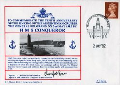 Captain C L Wreford Brown DSO RN Signed FDC. To Commemorate The Tenth Anniversary Of The Sinking