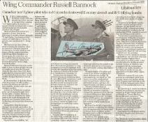 Wing Commander Russell Bannock WW2 RCAF Fighter Ace Small Signature Piece ST044. Good condition. All