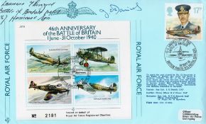 BOB pilot Sgt Laurence A. Thorogood and Sqn Ldr J. Daniels signed FDC 46th Anniversary of the Battle
