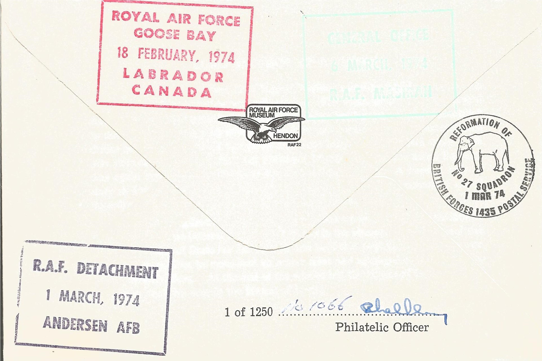 Great War Chaz Bowyer and Hugh Chance signed FDC No27 Squadron RAF Reformation of the Squadron 1st - Image 3 of 3