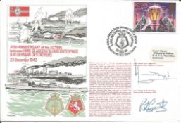 Lieut Comdr W J Diggle and Lieut R M Gent signed RNSC(4)2 cover commemorating the 40th anniversary
