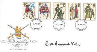 Cpt R. W. Annand V. C. signed unflown The British Army FDC date stamp Liverpool 6 Jul 1983. Good