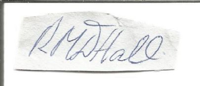 Roger M. D. Hall WW2 Spitfire Pilot Small Signature Piece Approx 4x1. 5cm ST145. Good condition. All