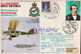 BOB pilot John Keatings 219 Sqn ex 21 Sqn signed FDC No21 Squadron RAF 30th Anniversary of Operation