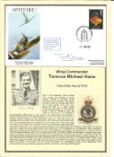 Wing Commander Terence Michael Kane 234 Sqdn Middle Wallop signed 1989 Spitfire RAF WW2 FDC. 19p