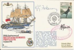 Admiral Fosberry and Commander P F Grenier signed RNSC14 cover commemorating the 180th anniversary