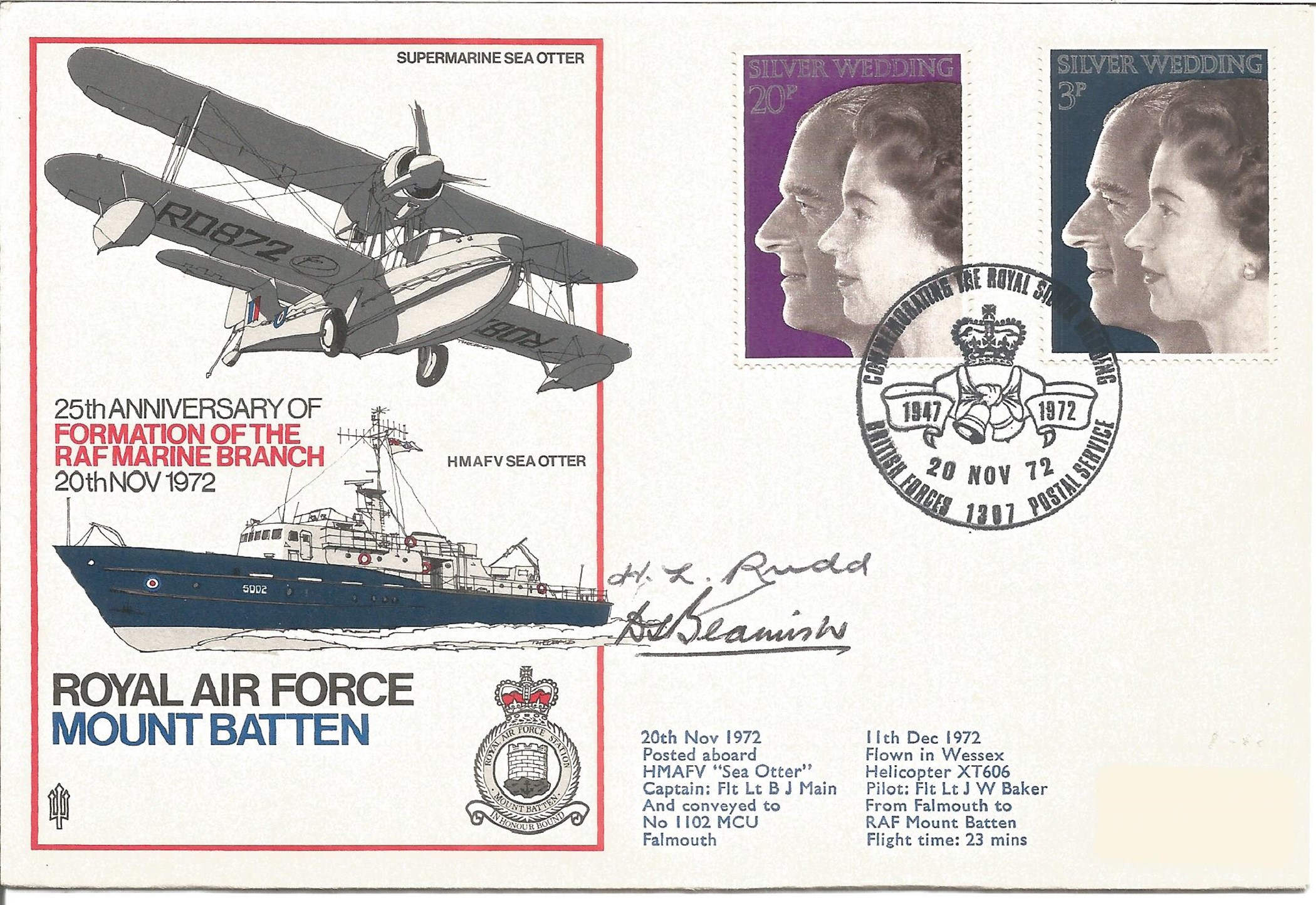 Royal Air Force Mount Batten 25th Anniversary of Formation of the RAF Marine Branch 20th November