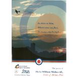 The Poetry of Flight Lt William Walker AE, a battle of Britain pilot. A paperback book, signed by