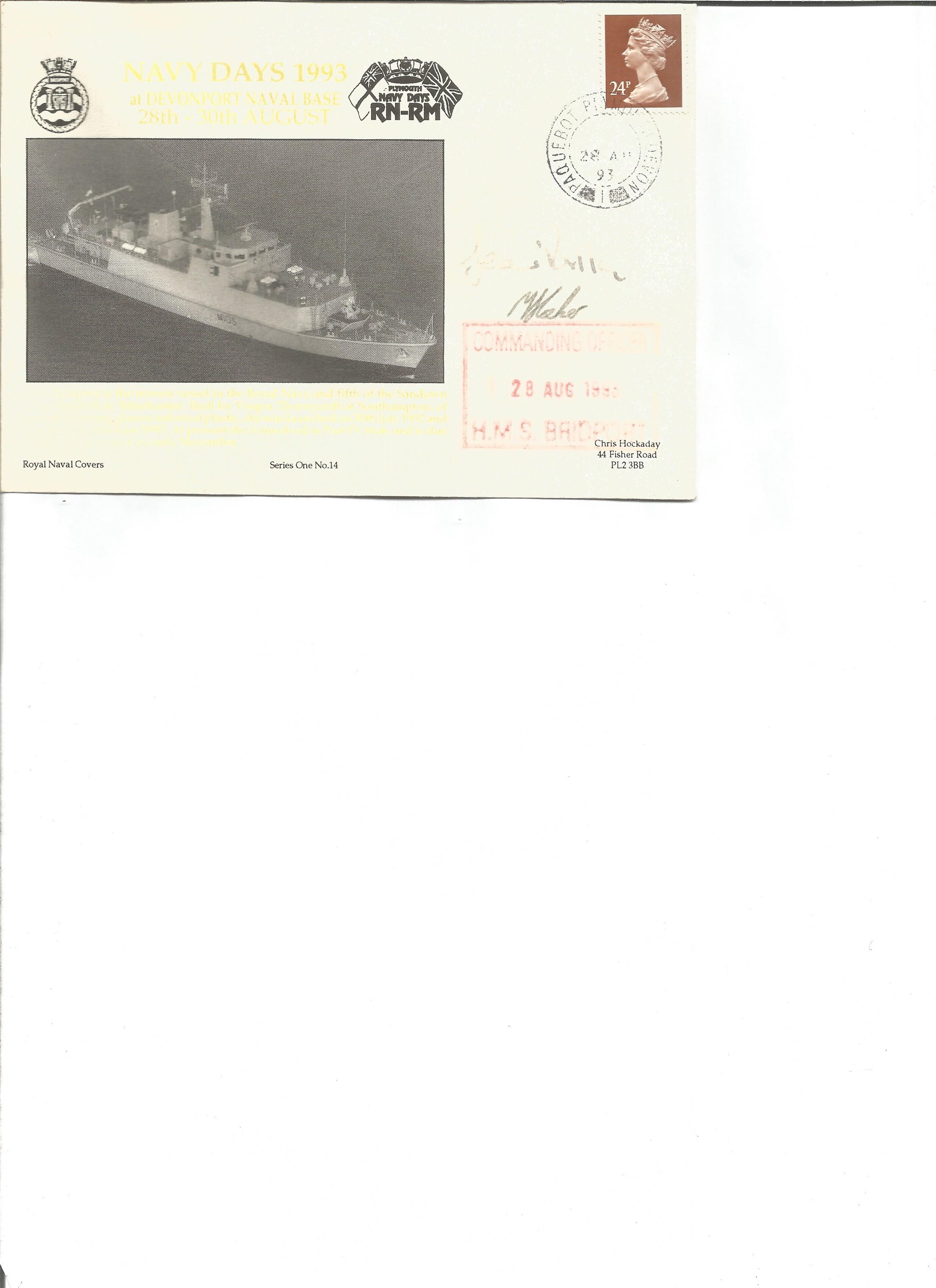 WW2 signed Navy cover for Navy Days 1993 at Devon Port Naval Base. Postmark 28th August 1993. Signed