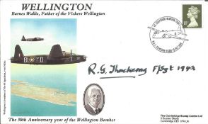 Flt Sgt R. G. Thackeray signed unflown FDC Wellington Barnes Wallis Father of the Vickers Wellington