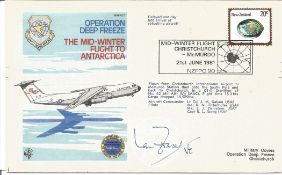 Victoria Cross winner Ian Fraser VC signed 1981 Operation Deep Freeze flown cover AC1. Good
