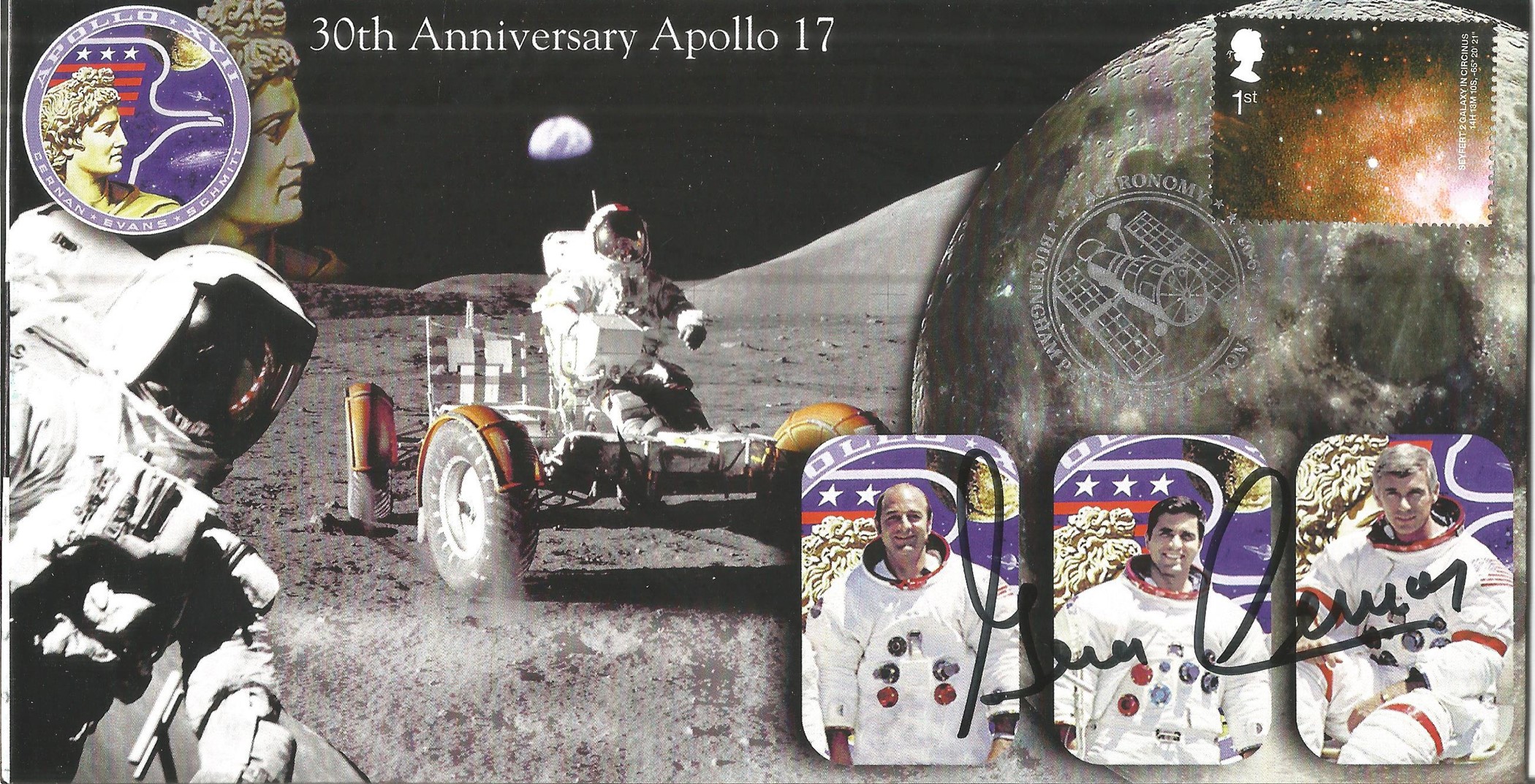 Space Moonwalker Gene Cernan NASA Astronaut signed 2002 Apollo 17 Limited Edition cover . Good