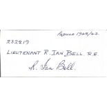 Lieutenant R. Ian Bell WW2 Pilot Small Signature Piece Approx 11x5cm ST191. Good condition. All