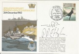 Admiral Higham and Capt Redrobe signed FDC 30th Anniversary Sinking of the Scharnhorst 26Th December