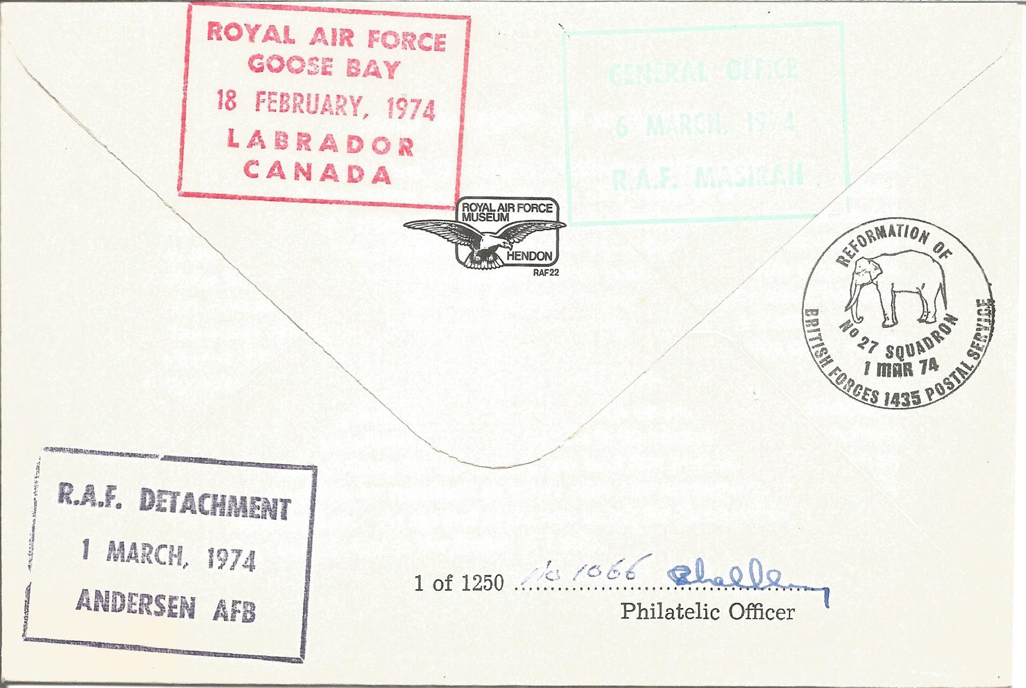 Great War Chaz Bowyer and Hugh Chance signed FDC No27 Squadron RAF Reformation of the Squadron 1st - Image 2 of 3