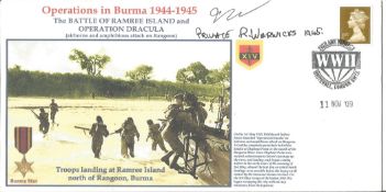 Private R. Warwicks signed unflown FDC Operations in Burma 1944 1945 The Battle of Ramree Island and