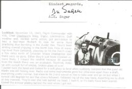 Sqn Ldr Arthur Hazelton Sager WW2 Fighter Ace Small Signature Piece ST087. Good condition. All