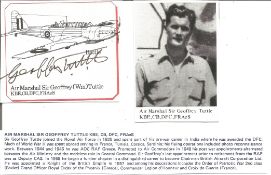 Air Marshal Sir Geoffrey Tuttle WW2 Small Signature Piece Cut From FDC ST117. Good condition. All