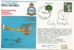 Great War Chaz Bowyer and Hugh Chance signed FDC No27 Squadron RAF Reformation of the Squadron 1st