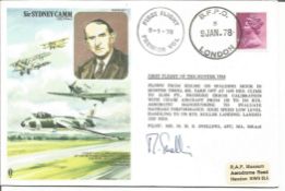 M. H. B. Snelling AFC MA MRAeS signed Sir Sydney Camm CBE FRAeS FDC No. 1025 of 2050. Flown from