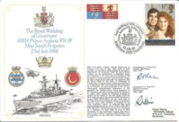 Commodore R T Frere and Lieutenant R N Wain signed RNSC(4)23 cover commemorating the Royal Wedding