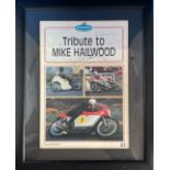 Motor Cycling Donnington Tribute to Mike Hailwood 16x12 mounted and framed vintage programme cover