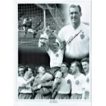 Football, Nat Lofthouse signed 16x12 black and white montage photograph picturing his glory days