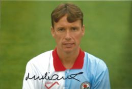 Football Mike Duxbury 12x8 Signed Colour Photo Pictured In Blackburn Rovers Kit. Good condition. All