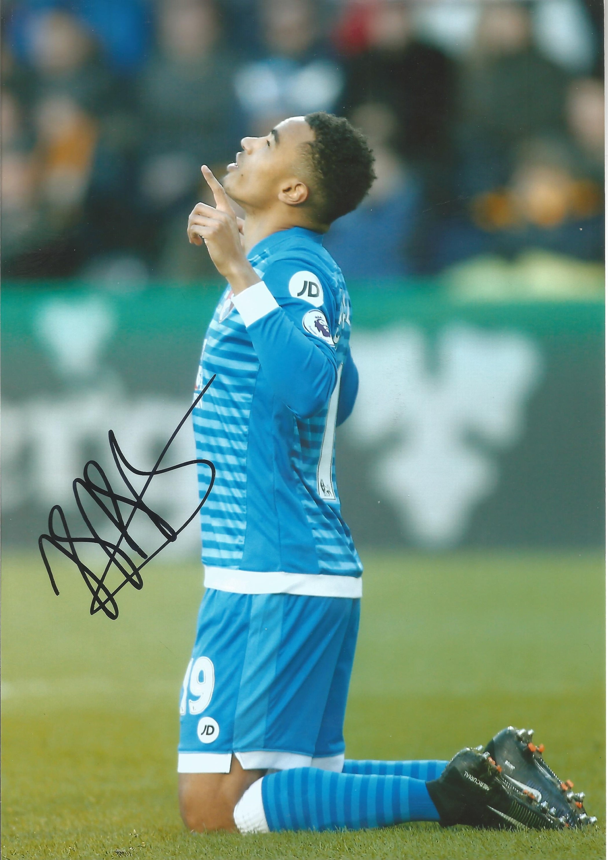 Junior Stanislas 12 x 8 Bournemouth signed colour football photo. Good condition. All autographs