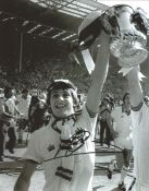 Football Geoff Pike 10x8 Signed B/W Photo Pictured Celebrating After West Ham Winning The 1980 FA