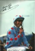 Willie Carson Signed Horse Racing Jockey 8x12 Photo. Good condition. All autographs come with a