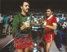 Football Bruce Grobbelaar 10x8 Signed Colour Photo Pictured Celebrating With The European Cup