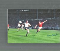 Football Arthur Albiston signed 16x12 Manchester United mounted colour photo pictured in action in