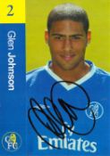 Football. Chelsea. Glen Johnson Signed Official Chelsea FC player mounts. 6x5 inches in size. Good