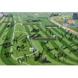 Horse Racing. Grand National Jockeys Signed 18x12 Colour photo. 22 signatures in total including