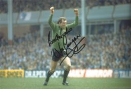 Joe Corrigan Manchester City Signed 12 x 8 inch football photo. Good condition. All autographs