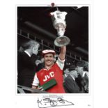 Football, Kenny Sansom 16x12 colourised photograph pictured celebrating with the League Cup after