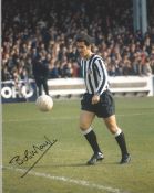 Football Bobby Moncur 10x8 Signed Colour Photo Pictured In Action For Newcastle United. Good