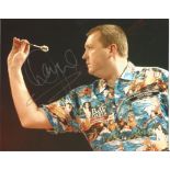 Wayne Mardle signed 8x10 colour Darts photo Hawaii 501 pictured in action. Good condition. All