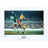 Football. Everton FC. Joe Royle Signed 17x12 colour photo. Photo shows Royle Soaring above the