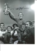 Football Ron Chopper Harris 10x8 Signed B/W Photo Pictured With His Chelsea Team Mates Celebrating