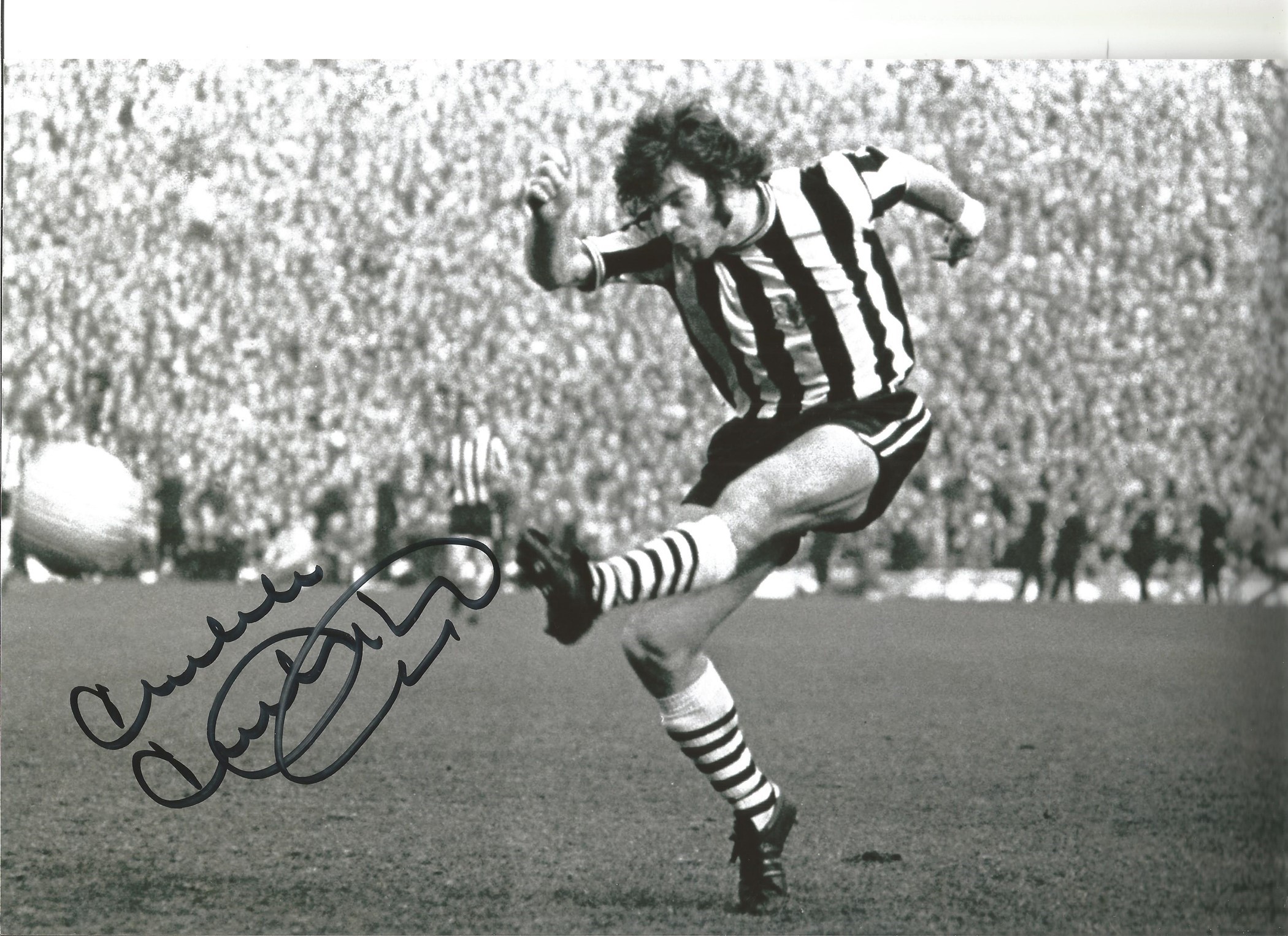 Malcolm Mcdonald Newcastle Signed 12 x 8 inch football photo. Good condition. All autographs come